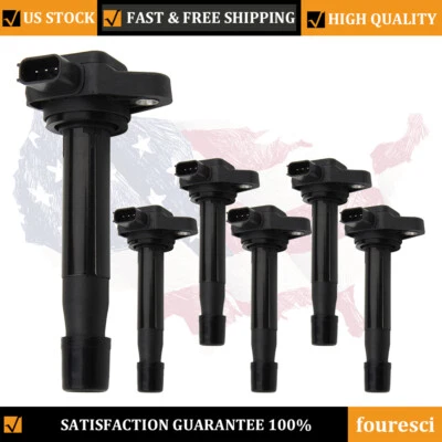 Set of 6 Ignition Coils Pack for 1999 2000 2001-2010 Honda Odyssey 3.5L UF242 - Image 1 of 4