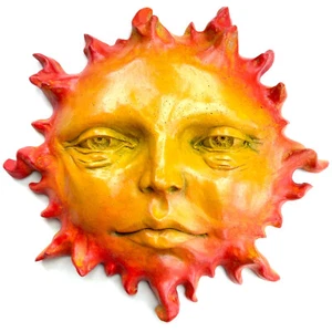 Sun Face 11" Garden Sculpture, Indoor-Outdoor Original Wall Art - Picture 1 of 9