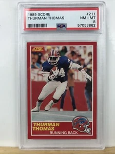 1989 Score #211 THURMAN THOMAS PSA 8 NM-MT Buffalo Bills - Picture 1 of 2