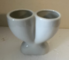 Vintage double nosegay vase, white porcelain, Japan