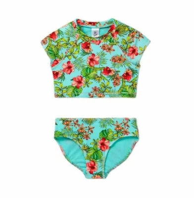 Traje de baño tropical Art Class niñas 2 piezas camisa calzoncillos L 10 12 verde como nuevo con etiquetas Foto 1 de 4