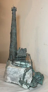 Vintage Jim Lewk bronze stone nautical lighthouse brutalist sculpture statue art - Picture 1 of 21