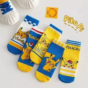 Pokemon Socks For Kids Aged 9 To 12 Years 5 Pairs Pikachu Boy Or Girl - Picture 1 of 12