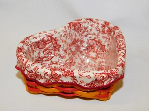 Vintage Longaberger 2000 Little Love roter Schatz Korb in Herzform mit Einsatz - Bild 1 von 5