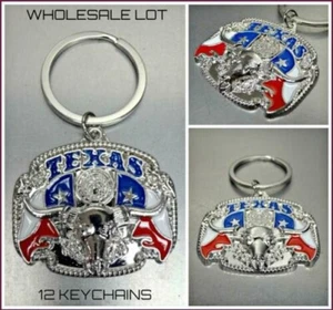 Großhandel Menge Texas Flagge Longhorn Souvenir Schlüsselanhänger Geschenk 12 - Bild 1 von 6