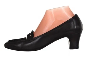 Zapatos Boutique Salvatore Ferragamo Talla 8 AA Cuero Negro Clásicos Zapatos de salón Tacones - Imagen 1 de 6