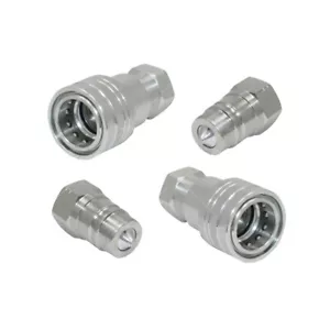 2 x SETS 1/2" BSP HYDRAULIC ISO POPPET QUICK RELEASE COUPLINGS COUPLERS TRACTOR - Picture 1 of 5