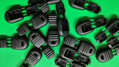 (10) Cremallera de plástico negro tira extremos de bloqueo de cable Paracord reparación de pestañas tácticas  Foto 1 de 2