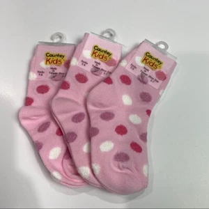 Country Kids shoe sz 3-7 polka dot socks set young girl's 1-2 years New Lot of 3 - Picture 1 of 3