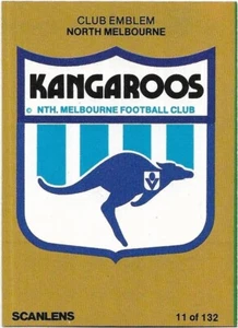 1985 Scanlens (11) CHECKLIST North Melbourne - Picture 1 of 2