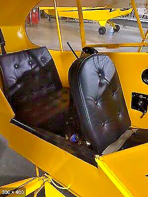 Piper J3 Cub 4 Cushioned Leather Seat Cushion Set, Original Styling, Nice! - Image 1 of 4