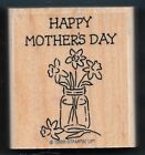 Happy Mother's Day Canning Jar Flowers Love Words Stampin' Up! Wood Rubber Stamp