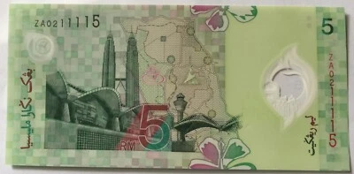 ZA02111115  Zeti rm5 1st polymer banknote replacement prefix scare! Unc - Image 1 of 3