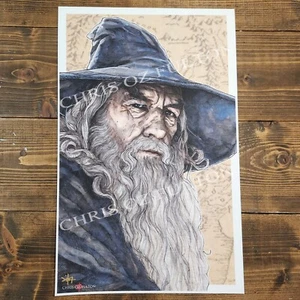 Lord Of The Rings Gandalf Tolkien Movie Print By Artist Chris Oz Fulton Signed - Picture 1 of 2