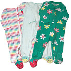Baby Girl 6 month Cotton Sleepers Carters Lot of 3