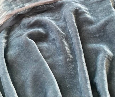 Cloud Gray Silk Velvet Fabric by the Yard, 1/2 Yard, 1/4 Yard, 45" Wide, V52 - Image 1 of 3