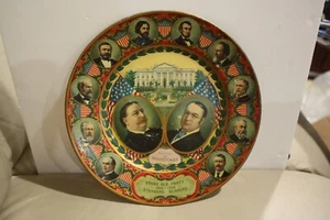 1909 Taft Sherman tin Inauguration plate Grand Old Party 10 inch  tin plate - Bild 1 von 9