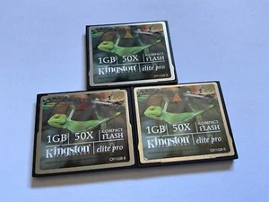 Lot of 3pcs  1gb Kingston speed 50x compact-flash CF type I Card CANON NIKON CF - Picture 1 of 2