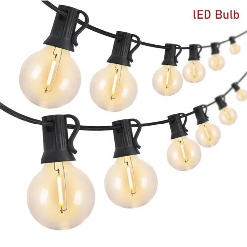 Outdoor LED Light Chain Outdoor Power Bulbs Outdoor with 25/50x G40 Bulbs IP44