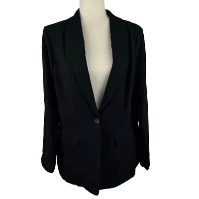 BCBGENERATION BLAZER RELAJADO DE UN BOTÓN CON BOLSILLOS EN NEGRO NUEVO CON ETIQUETAS TALLA MEDIANA Foto 1 de 4