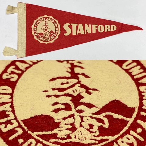 1950s Stanford Cardinals Indians University Mini Pennant 4x8.25 California Cover