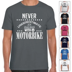 Never Underestimate An Old Man With a Motorbike - Herren T-Shirt - Bild 1 von 15