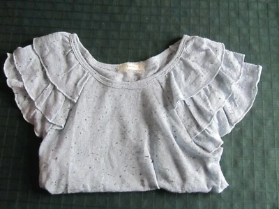 Nuevo con etiquetas Top de niña SOPRANO - M (10-12) azul claro, mangas con volantes  Foto 1 de 4