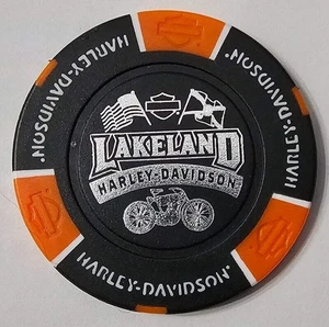 Ficha de póker LAKELAND HARLEY-DAVIDSON (FL) negra/naranja - Imagen 1 de 2