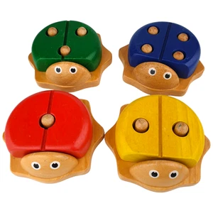 PINTOY Number Bugs Wooden Puzzle Quality Learn to Count & Lacing Set of 4 2012 - Picture 1 of 8