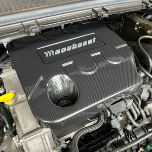 Mk8/8.5 Fiesta ST Line 1.0 MHEV Carbon Effect Engine Cover - Silver Logo - Picture 1 of 2