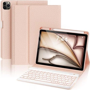 IPad Air Case Keyboard 11 Inch M2/ 10.9'' Air 5th 4th/ Pro 11 4th/3rd/2nd PINK - Bild 1 von 11