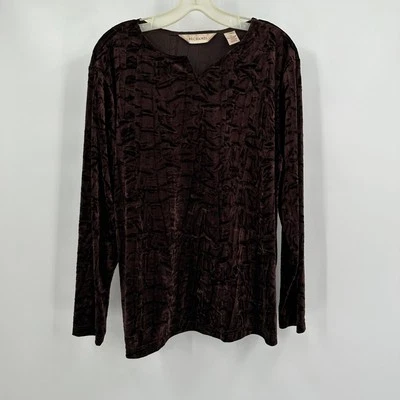 Top Bechamel Mujer Marrón Terciopelo Aplastado Talla L Caprichoso Romántico Retro Artístico Foto 1 de 4