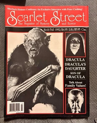 Scarlet Street #8 Dracula Daughter Son Peter Cushing Interview Horror Mag 1992 - Image 1 of 3