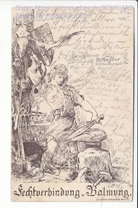 KÜNSTLERKARTE , STUDENTIKA , FECHTVERBINDUNG " BALMUN " WIEN , 1898 - Picture 1 of 2