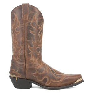 Laredo Men's Jameson Embroidered Snip Toe Western Boots, Mid Calf - Tan - Picture 1 of 5