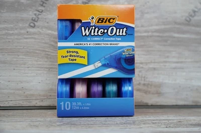 BIC Wite-Out EZ Correct Correction Tape Non-Refillable 1/6" x 472" 10/Box - Image 1 of 2