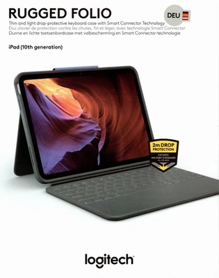 Logitech rugged folio Tastatur/Hülle für ipad 10 DEU - Bild 1 von 2