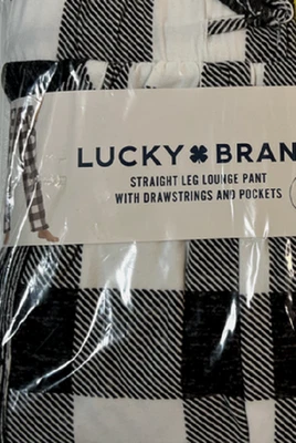 Pantalones de salón para mujer Lucky Brand de pierna recta SOLO 1 (NEGRO/BLANCO M) NUEVOS SIN ETIQUETAS Foto 1 de 3