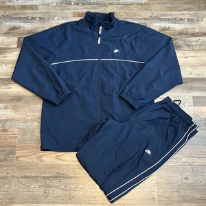 Nike Sportswear Trainingsanzug Herren Large Navy Tribute lose Streifen Basketball Sweats - Bild 1 von 10
