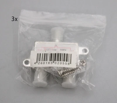 3 Stück DUR-line D2FV 2-fach SAT/BK-Verteiler 5-2500 MHz Klasse A NEU - Bild 1 von 4