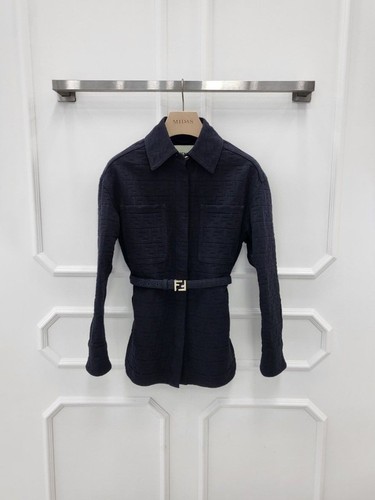 Giacca blu denim motivo Fendi FF 36 130620749