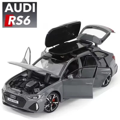 Modellino Alluminio Audi RS6 1/32 Nero Lucido Con Porte Apribili Nero o Grigio - Immagine 1 di 4