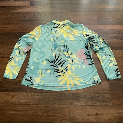 Camisa de Golf Jamie Sadock Sunsense Talla Grande Manga Larga Rendimiento Verde Floral Foto 1 de 4