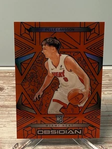 Tarjeta de novato 2023-24 Panini Obsidian PELLE LARSSON Miami Heat Orange Flood/125 - Imagen 1 de 9