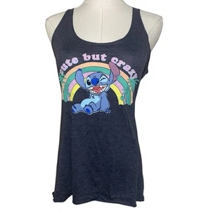 Canotta Disney STITCH TOP piccola grigia RACERBACK DONNA NUOVA SENZA ETICHETTE - Foto 1 di 6