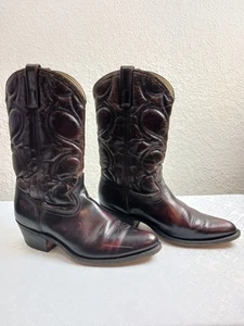 Vintage Dingo Herren dunkel burgunderrot Cowboystiefel Größe 10D  - Bild 1 von 9