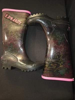 Ed Hardy дождя ботинки Tiger женщин размер 5 Tiger высокий Y2K винтажный новый без коробки - Изображение 1 из 4