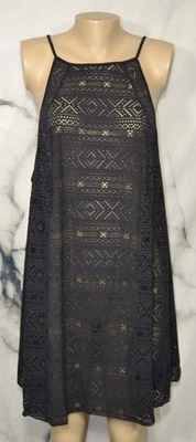 TORRID Negro Sin Mangas Ojales Natación Cubrir 3X Corbatas en la Parte Trasera Cuello Espalda Abierta Foto 1 de 4