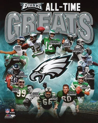 PHILADELPHIA EAGLES All-Time Greats Glossy 8x10 Photo Van Buren Bednarik Poster Cover