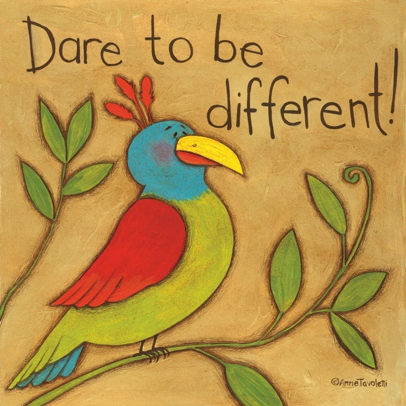 Be Different, Anne Tavoletti, Inspirational Wall Decor Home Art Print 12" x 12" - Image 1 of 1